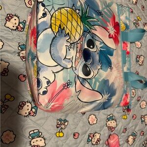 Stitch Tropical Tote Bag with Blue Handles